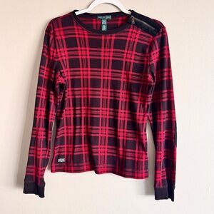 Ralph Lauren Red and Black Plaid Top